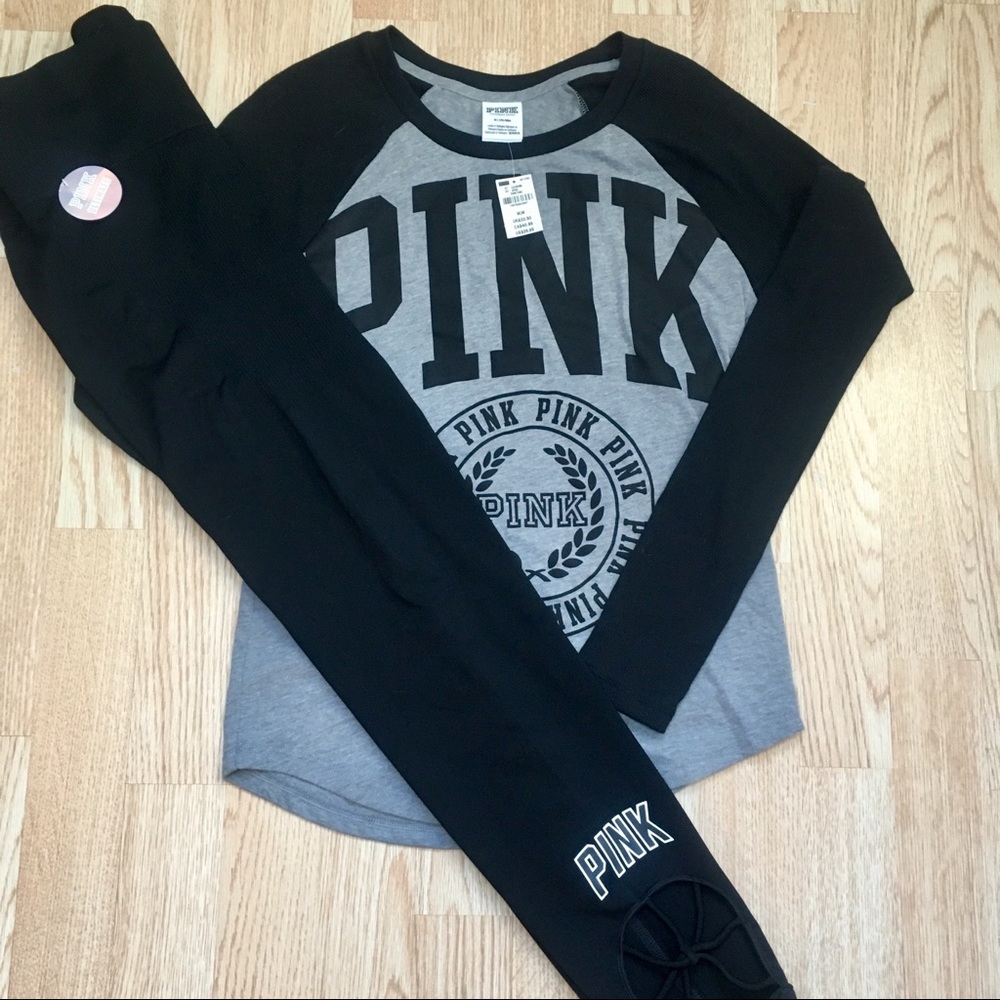 🔥Vs Pink Ultimate Med Yoga Leggings Set